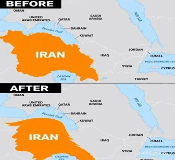 دونالد ترامپ نقشه ایران را شبیه سر خود توصیف کرد
